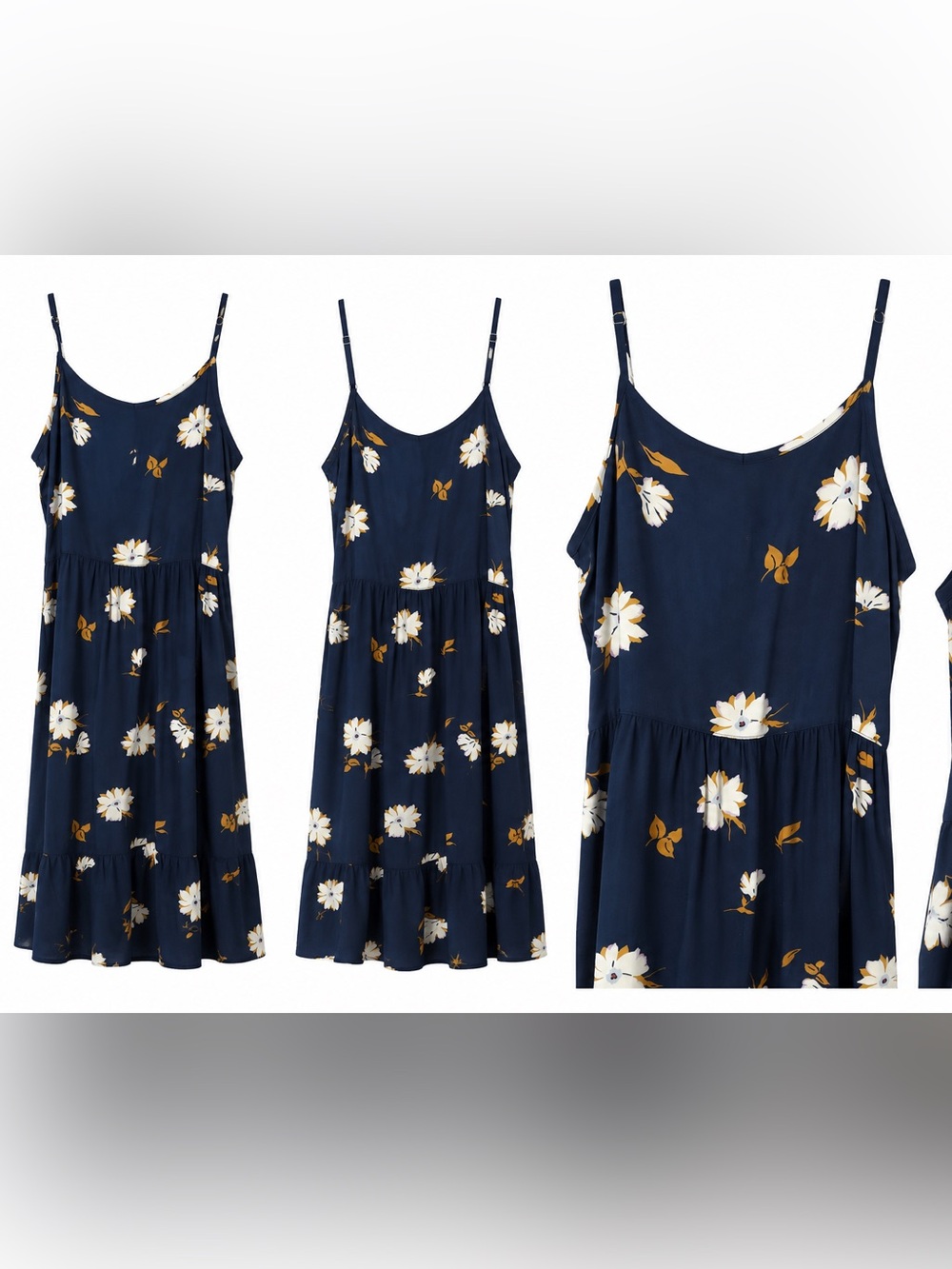 Girls Navy Floral Tiered Sundress
